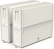 LINENMATE (Ivory) - The Original 2-Pack Storage Container, Foldable Bedding Organizer, Linen Fabric Bins for Bed Sheets, Duvet Covers and Pillowcases, Boxes, XL