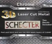 Schecter Guitar Decal 3d metal Headstock Restoration Sticker logo m56b