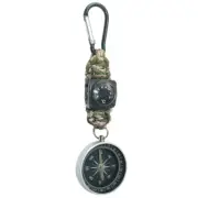 Survival Device Mini Keychains Multifunctions Carabiner Compasses Thermometer