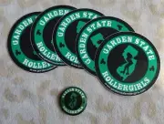 Old Logo GARDEN STATE ROLLERGIRLS NJ Roller Derby Promotional Stickers & Button