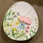 NEW Floral and Butterfly Egg Shaped Melamine Appetizer Plates Set of 4