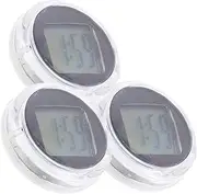 3pcs Electronic Clock Mini Machine Waterproof Clock Desktop Clock Small Stick Clock Digital Clock for Car Handlebars Auto Digital Motorbike Dash Quad Van Black Abs Plastic Material