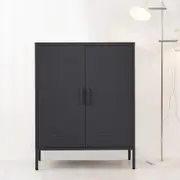 Tall Metal Locker Style Buffet Sideboard Cabinet - Charcoal