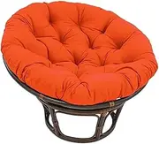 Papasan Chair Cushion, Thickened Papasan seat Cushion, 130 cm Round Chair Cushion Replacement, Indoor/Outdoor Hanging Swing Cushion with Anti-Slip Straps (Color : Orange, Size : 130cm/51inch)