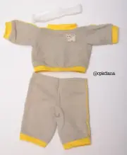 Cabbage Patch Kids clothes Kitty Jogger Jogging Suit and Headband KT Gray Yellow