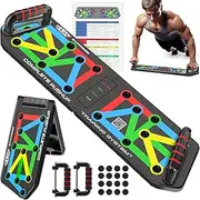 POWER PRESS Push Up Board – Home Workout Equipment, Push Up Bar with 30+ Color Coded Combo Positions for Exercise – Portable Gym Accessories for men and Women, Strength Training Equipment, Original