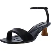Vince Womens Prue Black Leather Ankle Strap Heels Shoes 7 Medium (B,M) BHFO 9746
