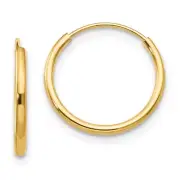 Real 14kt Yellow Gold Madi K Endless Hoop Earrings