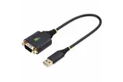 StarTech.com 1ft (30cm) USB to Serial Adapter Cable, COM Retention, FTDI, DB9 RS232, Interchangeable DB9 Nuts/Screws, Windows/macOS/Linux - Add a DB9