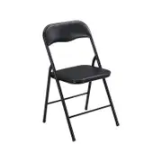 Marquee Padded Vinyl Black Folding Chair