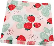 Summer Party Napkins Strawberry Printing Decorative Paper Napkins Lightweight Easy to Store
