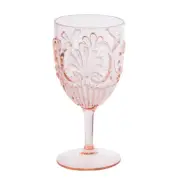 NEW Flair Decor Acrylic Wine Glass Scollop Blush