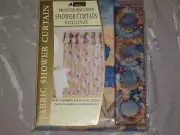 Printed Balloon Fabric Shower Curtain Rings Liner NEW!