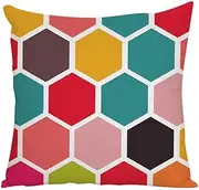 Cushion covers Cushion Covers Grey White Stars Outdoor Cushions Square Sofa Cushions Garden Cushions Outdoor Cushion Covers Bedroom Office Car Decorative Cushion Covers 40cm x 40cm(Red Green Geometry,