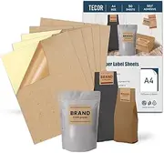 Self Adhesive Light Kraft Paper Sticker Labels A4 Size - 50 Sheets