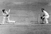 Australias Don Bradman batting Cricket Historic Old Photo 1