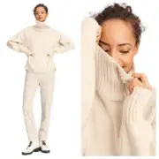 NEW Rag & Bone Lunet Wool Lambswool Turtleneck Sweater Chunky Knit Oatmeal Sz XS