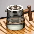 450 ml Glass Fair Cup High Temperature Resistant Wooden Set GXO Handle Tea O8Y6