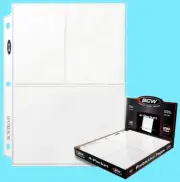 100 BCW 4-POCKET PRO CARD PAGES Toploader Sheet Protector Ultra Clear Sports CCG