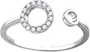 [JewelryWeb] 925 Sterling Silver Womens CZ Cubic Zirconia Simulated Diamond Fashion Adjustable Toe Ring Jewelry Gifts for Women - Ring Size Options Range: L to R