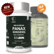 Red Korean Panax Ginseng 1000mg, 60 Capsules - Non GMO, Gluten Free 30 serving