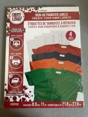 Create Out Loud! Iron On Transfer Labels•8.5x11" Inkjet Printer 4 Sheets *New