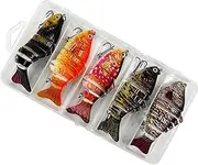 Zxpjkyu 5 Pieces Fishing Lures Multi Jointed Swimbaits with Sharp Hooks for Trout