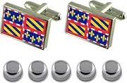 [Select Gifts] Shirt Dress Studs Burgundy Province France Flag Cufflinks