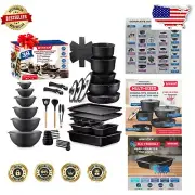 Bakken Master 38-Piece Nonstick Cooking Set - Ideal for Healthier Home Cooking