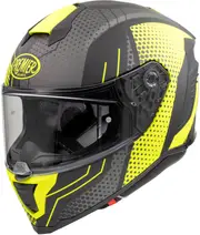Premier Hyper BP, full face helmet , color: Matt Black/Grey/Neon-Yellow , size: XXL