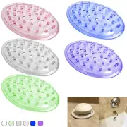 6 Plastic Soap Holder Soap Dish Bar Saver Tray Hole Drain Kitchen Shower Bath