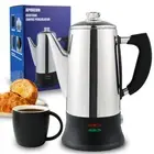 APOXCON Electric Coffee Percolator ETL Approved 12 Cup Stainless Steel Coffee...