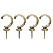 4Pcs Aluminum Alloy Wall Mounted Curtain Holdback Drapery Tieback Hooks, Bronze