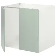 ENHET base cabinet for sink w doors, white/pale grey-green, 80x62x75 cm