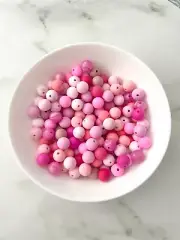 12mm Round Silicone Beads Pink Mix Jewellery Making Supplies 10 50 100 pack