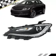 Halogen Driver For Chrysler 200 2015 2016 2017 w/LED DRL Chrome Trim Headlight (for: Chrysler)