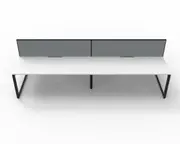 RAPIDLINE DELUXE LOOP LEG WORKSTATION With Screen 4 Person Double Sided W1200 x D750 x H730mm (per user) White Top Black Frame