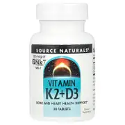 Source Naturals, Vitamin K2+D3 , 30 Tablets