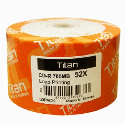 100 Titan Logo 52X CD-R CDR Blank Disc Media 80Min 700MB