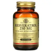 2 X Solgar, Resveratrol, 250 mg, 30 Softgels