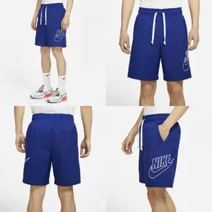 Nike 短褲 NSW Alumni Woven Shorts 大勾勾 抽繩鬆緊 男款 運動褲 黑 藍 任選【ACS】