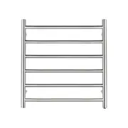 Stainless Steel Round Electric Heated Towel Rail Warmer Heater Rails Rack Wall Mounted Chrome 6 Bar