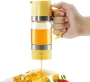 Aelga Glass Honey Dispenser Pot, No Drip 9 OZ Honey Jar with Handle, Syrup Dispe