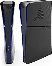 Foamy Lizard StealthPlates v2.0 Low-Profile PS5 Slim Cooling Vent Faceplate for PlayStation 5 Slim Console, Replacement Matte Shell Accessories, High Strength ABS, Vented, Precise Fit (Black Digital)