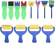 Byttlerom Kids Paint Brushes Set, 12 Pack Washable Sponge Painting Brushes, Early Learning Sponge Painting Tools