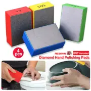 4x Diamond Hand Polishing Pads Tile Glass Grinding Block Pad Marble Sanding Disc