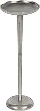 Kate and Laurel Alessia Modern Decorative Metal Drink Table with Cast Aluminum Construction and Deckled Edge, 8x8x22, Silver