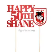 Cake Topper - 20+ Colours - NEXT DAY POST - Football Footy NRL - Any Name & Age