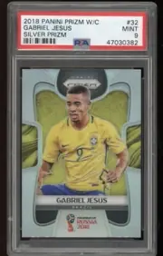 2018 Panini Prizm World Cup Gabriel Jesus #32 Silver Prizm Brazil PSA 9