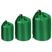 3 Pcs Stuff Sack, 4x8"/5x10"/8x13" Waterproof Storage Sack Green